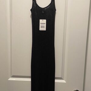 Rumored Black Sparkle Maxi Slip Dress